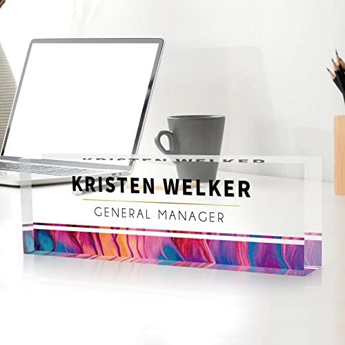 SalaGraphics Desk Name Plate Personalized, Custom for Desk, Office Decor Women Men, Acrylic Accessories, Gifts Coworkers Boss Teacher, Employee Appreciation (Rainbow), 8''(L)x2.5(W) - Image 4