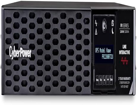CyberPower PR2200RT2U Smart App Sinewave UPS System, 2200VA/2200W, 8 Outlets, 2U Rack/Tower, AVR by Unknown
