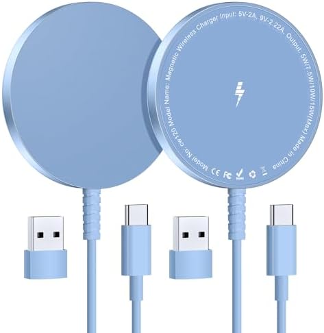 MagSafe Charger 2 Pack: Magnetic Wireless Charge iPhone 17-12 & AirPods by WirelessCharger