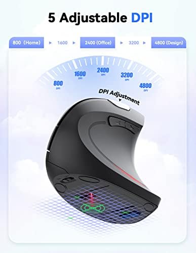 TECKNET 2.4G Ergonomic Mouse Vertical Wireless 4800 DPI Carpal Tunnel Mouse - Image 3