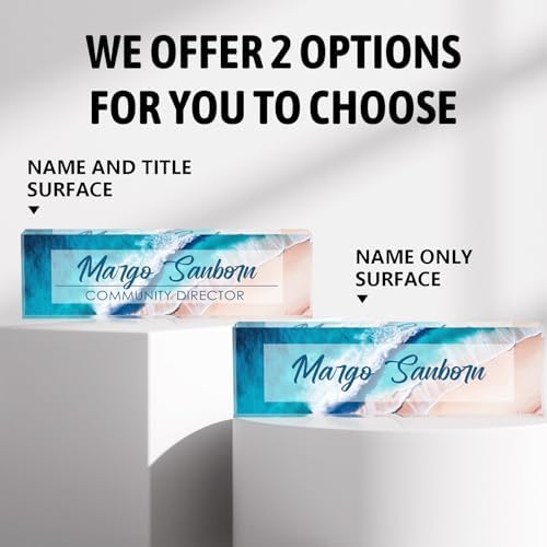 Custom Name Plate Personalized Office Decor for Women & Men, Employee Appreciation Gifts for Boss, Manager, Teacher, Nurse (Beach Walk) - Image 4