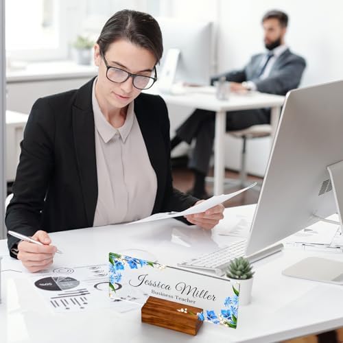 Personalized Acrylic Desk Name Plate with Walnut Wood Base - Image 3