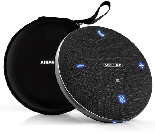 Conference Call Speaker and Microphone for Teams, Zoom, Home Office, Black by StreamlinesworkflowsthroughAISPEECHintelligentvoiceinteractiontechnology
