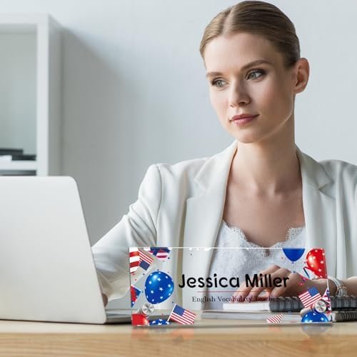 Personalized Acrylic Office Desk Name Plate with Standoff Barrels - Image 3