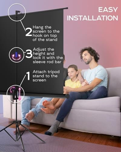 Projector Screen with Stand 84 inch 16:9 for Movies & Presentations - Image 6