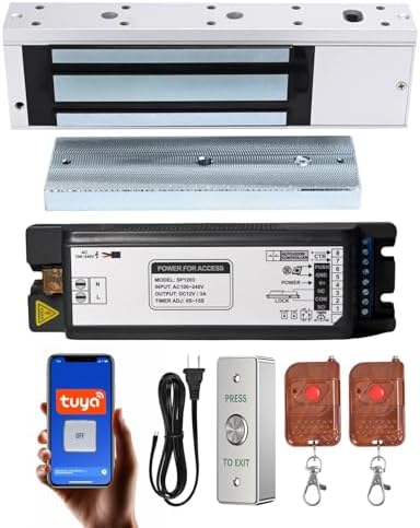 Smart Door Access Control System, 1200lb Magnetic Lock, WiFi Tuya App by YUHANUS