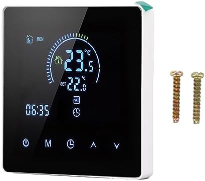Smart Floor Heating Thermostat, Programmable Touch LCD Temperature Controller with Color Display AC 90V 240V 4500W for Home Office PC Flame Retardant Shell by Fafeicy