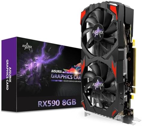 AISURIX RX 590 Graphics Card, Real 8GB, GDDR5, 256 Bit, RX 580 2304SP Pc Gaming Video Card, 2XDP, HDMI, PCI Express 3.0 with Freeze Fans Graphics Card for Gaming pc by AISURIX