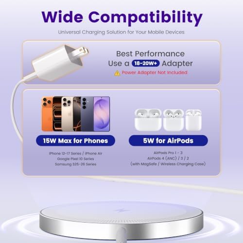 15W Wireless Charger for Apple MagSafe Charger, Magnetic Fast Charging Pad - Image 3