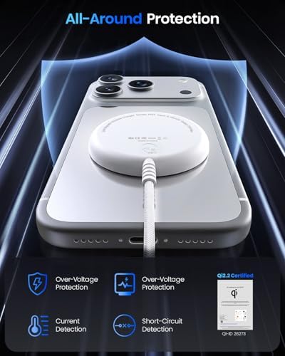 Magnetic 25W Wireless Charger, 5FT Qi2 Fast Charging Pad for MagSafe - Image 5