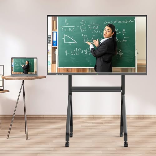 Smart Board Portable Stand with Four Lockable Wheels for Interactive Whiteboard 75-85 Inch, Home School Office - Image 4