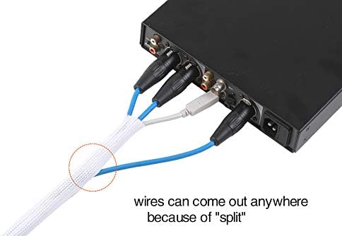 Alex Tech 10ft - 1/2 inch Cord Protector Wire Loom Tubing Cable Sleeve Split Sleeving for USB Cable Power Cord Audio Video Cable - Protect Cat from Chewing Cords - White - Image 3