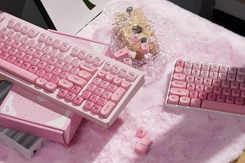 ZORNHER ZH980 Foundation Mechanical Keyboard,95% Pink Creamy Keyboard with Number Pad,Cute Jelly MOA Profile Keycaps,Loud Keyboard Clicky Blue Switches,Hot-Swappable - Image 5