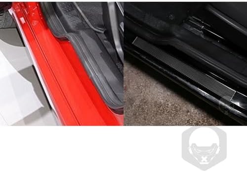 Car Outside Door Sill Plate(near door)Door Pedal Anti-Slip Strip Cover Sticker Real 3K Black Carbon Fiber Trim Compatible with Benz Smart 2016 2017 2018 2019 2020 2021 Auto Interior Accessories - Image 4