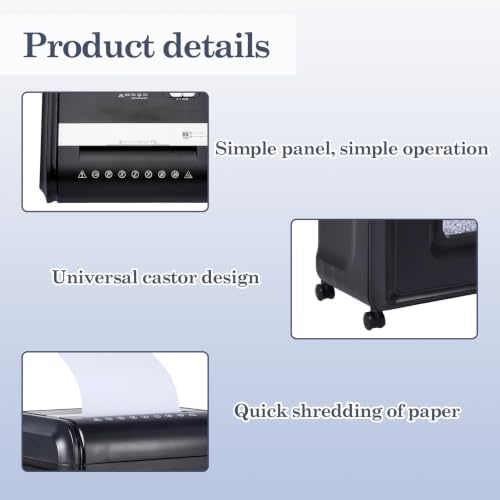 18‑Sheet Micro‑Cut Paper Shredder for Home Office – P‑4 Security, 30‑Min Continuous Run, 7‑Gallon Bin, Portable on 360° Casters, Anti‑Jam, Quiet Micro‑Cut Document Shredder - Image 3