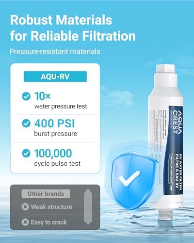 AQUA CREST RV Inline Water Filter, Garden Hose & Camper Water Filter - Image 6