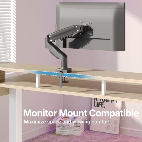 HUANUO 55″ x 26″ Electric Standing Desk with 2 Drawers &24.4″ Large Keyboard Tray, C-Clamp Mount Compatible, Adjustable Computer Desk for Office, Sit Stand Up Desk with 4 Height Presets, Light Walnut - Image 4