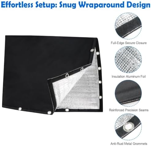 2-Way Open Backflow Preventer Insulation Cover, 30" Wx24 H, Black - Image 5