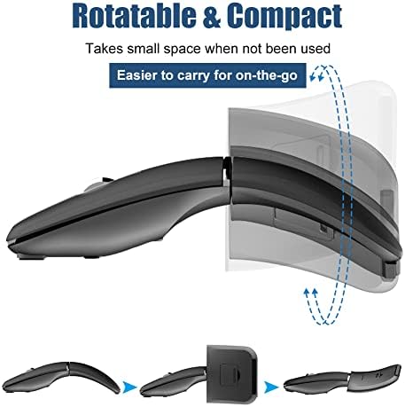 Foldable Arc Wireless Mouse Silent Click Bluetooth 5.3 and 2.4GHz - Image 6
