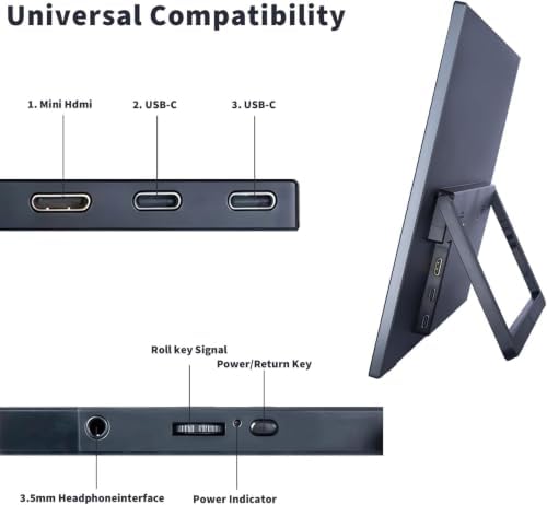 18.5 Inch Large Portable Monitor for Laptop, 120Hz 1080P FHD IPS Portable Travel Second Screen Display for/Phone/Xbox PS4/5, 125% sRGB, Dual Speakers, VESA & Storage Bag (18.5') - Image 2