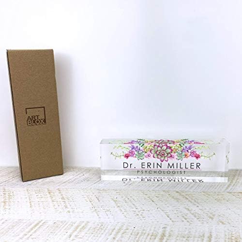 ARTBLOX Personalized Acrylic Desk Name Plate, Succulents Design - Image 5