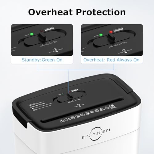 Bonsen 10-Sheet Cross Cut Paper Shredder for Home Office Heavy Duty, White - Image 7