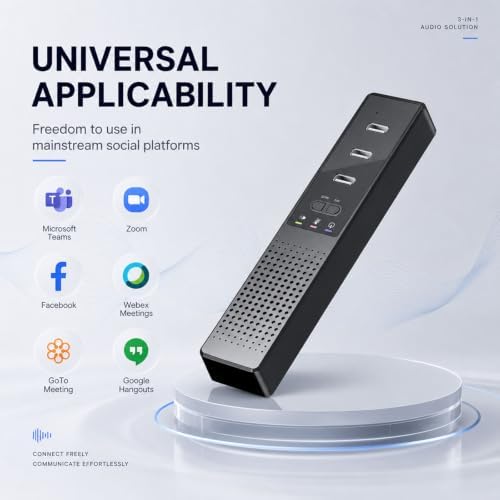3 in 1 USB Wired Speaker with Microphone,Conference Speakerphone for PC & Laptop,360° Voice Pickup, Plug and Play, Computer Speaker for Zoom, Teams, Skype, Home Office & Online Meetings - Image 4