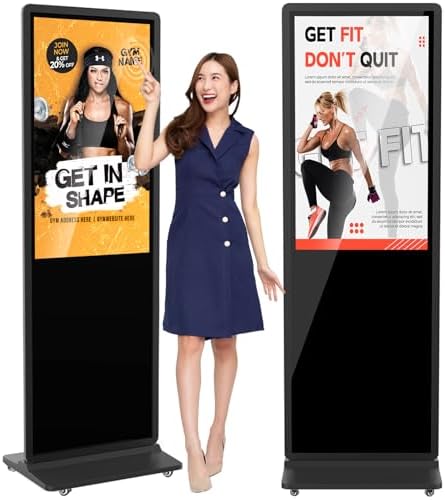 37 inch Indoor Digital Signage Touchscreen IPS Floor Standing Digital Kiosks Interactive Displays with WiFi HDMI/USB Input Auto AD Player, Android OS Black by Homepage