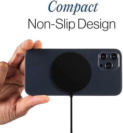 SPOTMINDERS Magnetic Wireless Charger with Stand, 15W Qi Fast Charging Pad for iPhone, AirPods, Samsung, Android & Spotminders Tracking Card, Built-in 1m USB-C Cable, Non-Slip, Cooling, No AC Adapter - Image 6