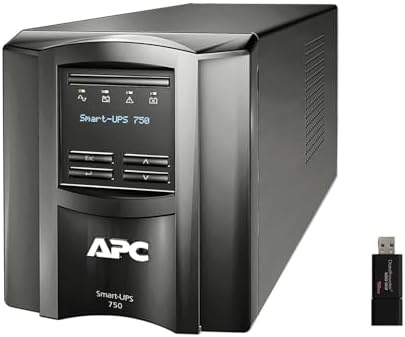 APC Smart-UPS, SMT750C Tower Back-UPS, 750 VA Backup Battery Power Supply, 6 x NEMA 5-15R, SmartConnect Port, SmartSlot, AVR, LCD Bundled with 16GB USB Storage by APCbySchneider-Electric