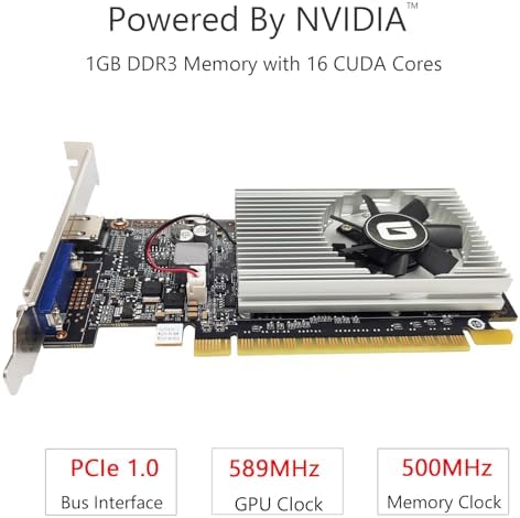 Glorto GeForce GT 210 1024 MB DDR3 Low Profile Graphics Card, PCI Express 1.0 x16, Entry Level GPU for PC, SFF and HTPC (HDMI/VGA) - Image 2