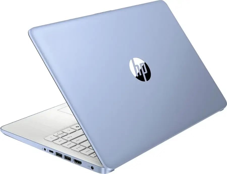 HP 14" Business Laptop Computer with Microsoft Office 365, 4-Core Intel Processor, 128GB Storage, 4GB RAM, Windows 11, SageNova Earphones, Sky Blue - Image 5