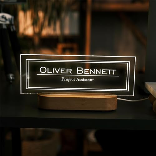 Personalized LED Desk Name Plate – Custom Office Name Sign - Image 6