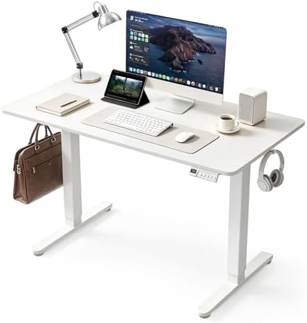 40 Inch Height Adjustable Standing Desk for Home Office, White by Unknown
