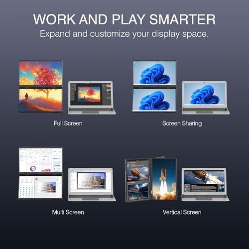 Packard Bell airFrame Dual 15.6-inch Portable Monitor, USB-C and HDMI, Vertical Stacking Display - Image 6