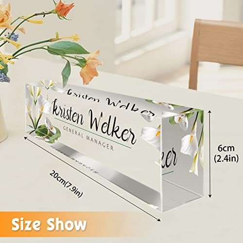 Desk Name Plate Personalized, Custom Name Plates for Desks, Personalized Acrylic Name Plate for Desk, Office Gifts for Cowrkers, Boss, Teacher/Employee Appreciation Gifts (Calla Design) - Image 4