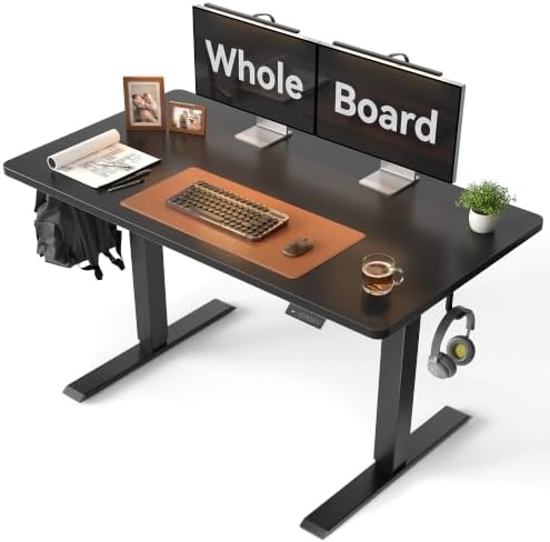 CubiCubi 48 x 24 Large One-Piece Electric Adjustable Standing Desk, Black by CubiCubi
