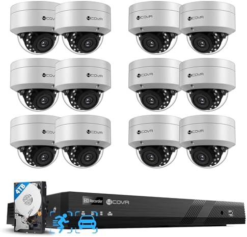 4COVR 16 Channel Security Camera System 5MP PoE with 4TB HDD, LY54AX5M1612 by 4COVR