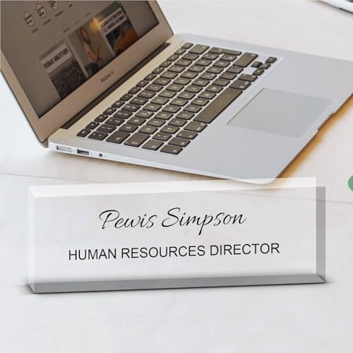 Desk Name Plate Personalized, Desk Double sided pattern Name Plate Personalized Office Desk Decor for Women and Men, Teacher Nurse Boss Employee Appreciation Gifts (transparent, Customized) - Image 5