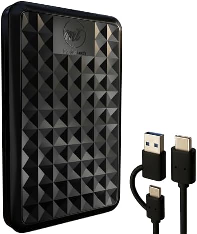 Facet 750GB External Hard Drive Portable USB-C/USB 3.1 Plug & Play Ultra- Slim HDD Hard Drive for Backup, Gaming, PC, Mac, Laptop, PS4, Xbox, Smart TV Black by ModusTech