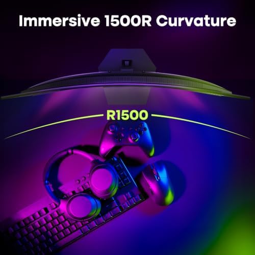 Amzfast 27 Inch WQHD 2560 * 1440 Curved Gaming Monitor 180Hz OD 1ms - Image 5