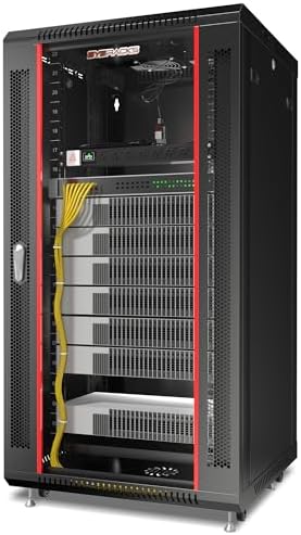 Sysracks 22U Wall Rack Mount Server 19" Deep Network Cabinet, Server Rack with Fan, Removable Side Panels, Locking Glass Door 24" Computer Cabinet Enclosure Network Rack Case 22.600 - Image 2