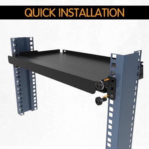AceOrbit 1U Keyboard Tray 8" Deep, Universal 19" Rack Mount Sliding Shelf Tray 8" Deep for Network Equipment Server Rack or Cabinet - Image 5