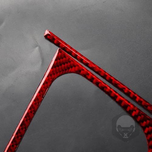 Real Soft Red Carbon Fiber Car Center Console Gear Shift Transmission Panel Trim Sticker Auto Interior Decoration Accessories Compatible with Benz Smart 2016 2017 2018 2019 2020 2021 - Image 6