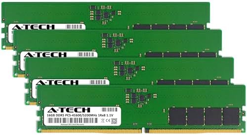 A-Tech 64GB Kit (4x16GB) DDR5 5200MHz PC5-41600 CL42 UDIMM 1Rx8 Single Rank 1.1V Non-ECC Unbuffered DIMM 288-Pin Desktop PC/Computer RAM Memory Upgrade Modules - Image 3