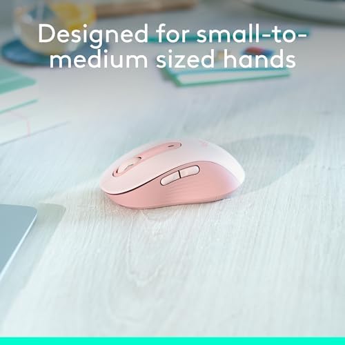 Logitech Signature M650 Wireless Mouse Small to Medium Sized Hands - Rose - Image 3