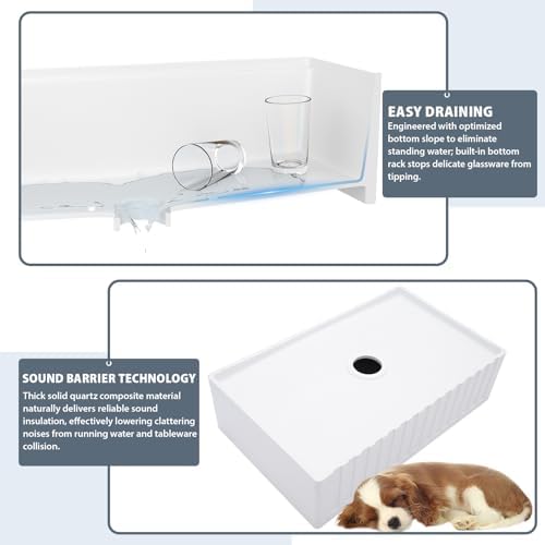 Kichae White Farmhouse Kitchen Sink 33 Undermount Granite Composite Quartz - Image 7
