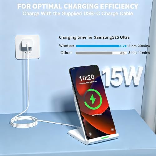 Wireless Charging Phone Stand,15W Wireless Charger Station with 20W Adapter - Image 5