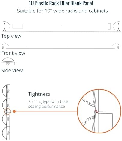Tecmojo 1U Blank Panel, Plastic Rack Blank Panel, Rack Mount Plate for 19 in Server Rack Enclosure or Network Cabinet, Toolless Mounting, Black(10 Pack) - Image 3