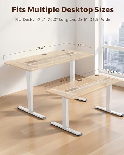 TOPSKY Dual Motor Standing Desk Frame, 225 lbs Capacity, White - Image 2